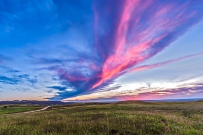 Sunset at the Reesor Ranch, on the edge of the Cypress Hills, on the Alberta-Saskatchewan border by Unbekannt Unbekannt